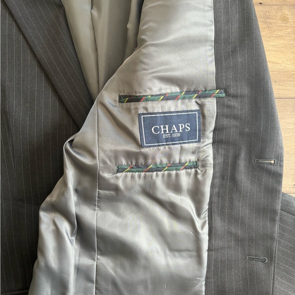 Chaps grey pinstripe wool blazer - Picture 2 of 4